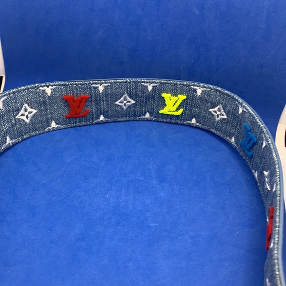 Rare Louis Vuitton Monogram Denim New Wave Belt - Picture 5 of 12